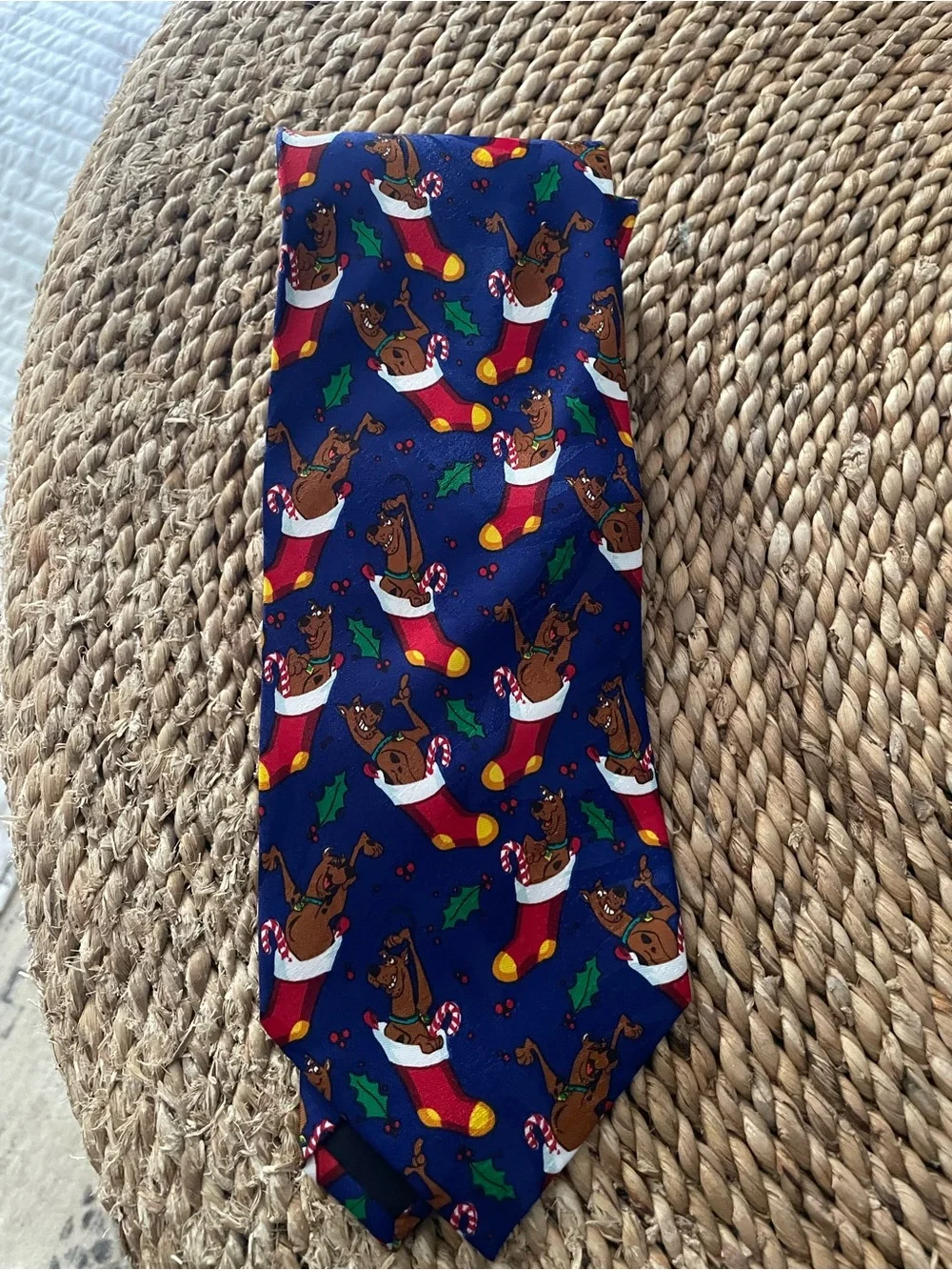 Scooby-Doo Men's Blue Novelty Dress Tie - Holiday Stocking Print